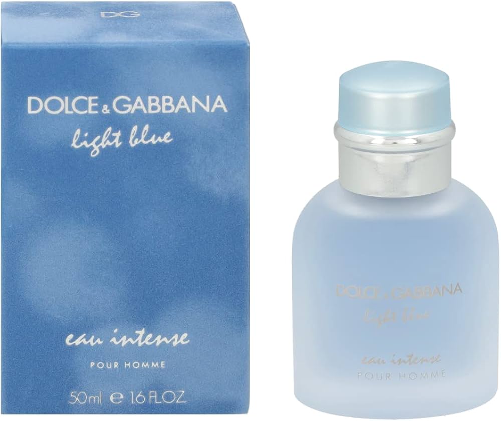 Dolce & Gabbana Light Blue Eau Intense for Men 1.7 oz Eau de Parfum Spray – Long-Lasting Fresh Cologne